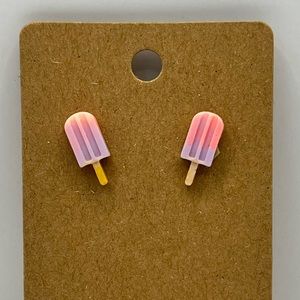 Pink and purple gradient popsicle stud earrings